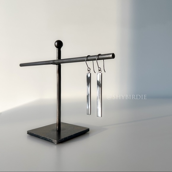 NEW Cast Sterling Silver Bar Drop Earrings - Picture 8 of 8